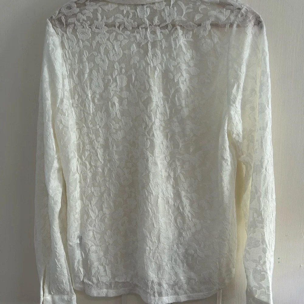 Adrianna Papell Elegant White Lace Top - Picture 4 of 4